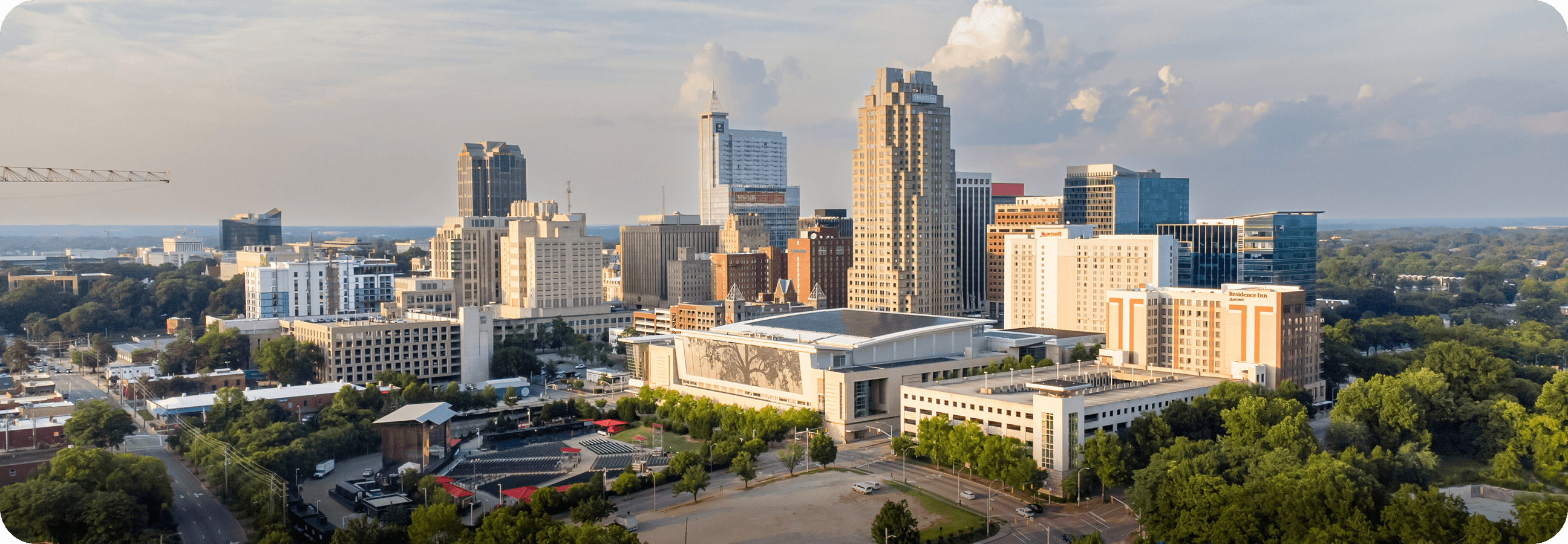 Downtown Raleigh street view with local businesses