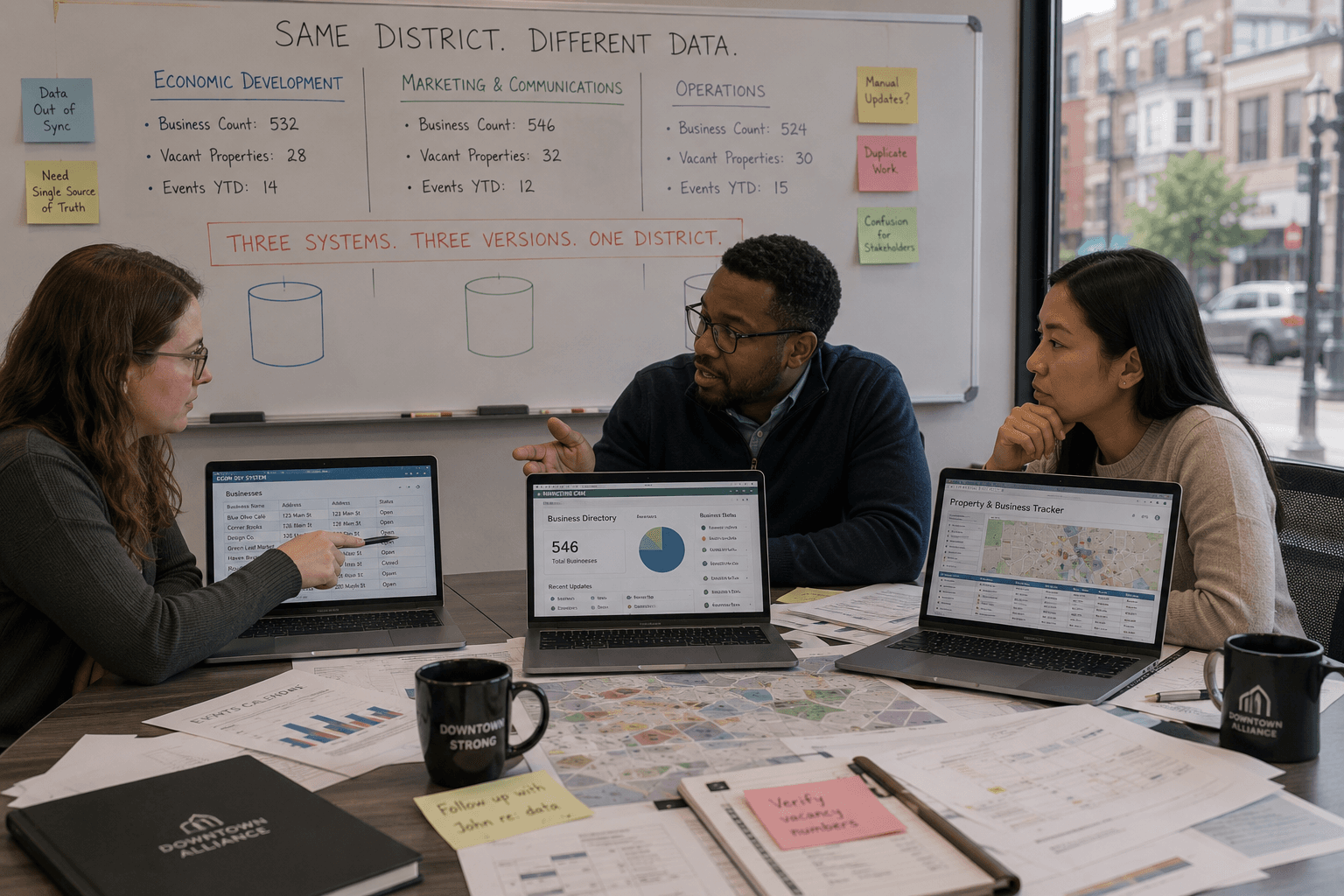 Scattered tools and spreadsheets in district management