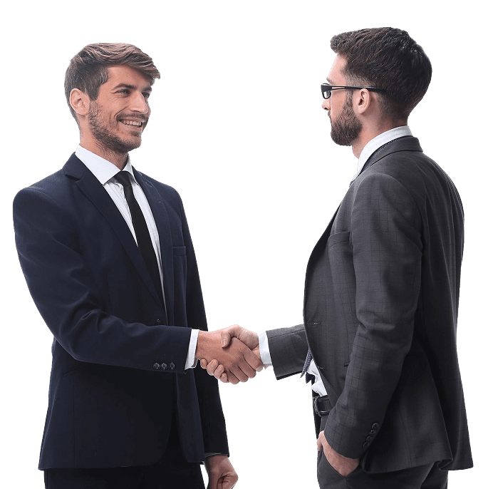 Two business professionals shaking hands